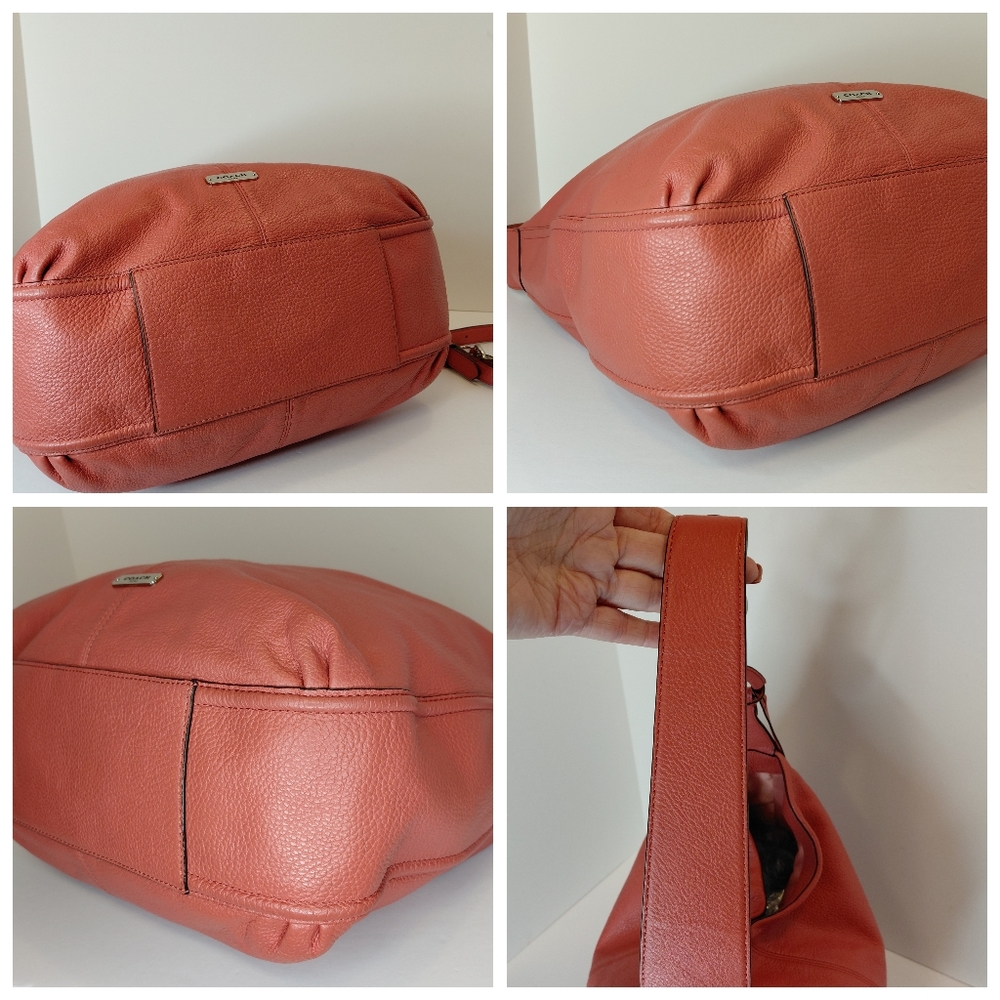 Coach Avery Pebbled Leather Hobo Shoulder Bag Sienna - Picture 15 of 16
